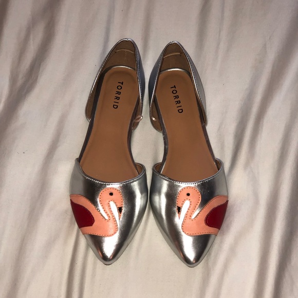 torrid Shoes - Torrid Silver Flamingo Flats
